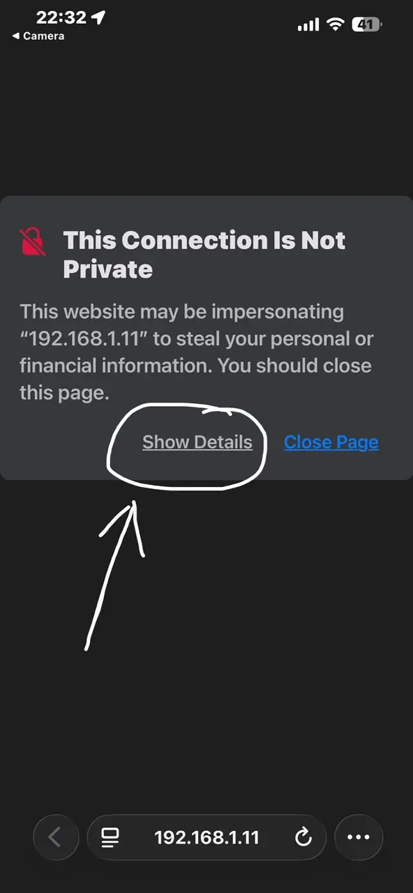 Safari: This Connection Is Not Private.
